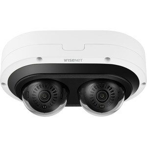 Wisenet PNM-12082RVD 6 Megapixel Outdoor Network Camera - Color - Dome - White - TAA Compliant - 82.02 ft Infrared Night V