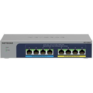 Switch Ethernet Netgear MS108UP 8 Porte - 2.5 Gigabit Ethernet - 2.5GBase-T - 3 Layer supportato - 230 W PoE Budget - Copp