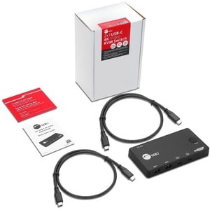 SIIG 2x1 USB-C 4K Video KVM Switch - Allows you to control 2 USB-C 4K computers using one keyboard and mouse - Compact UHD