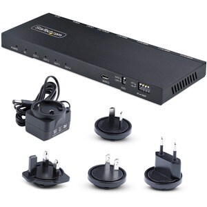 StarTech.com Signalverteiler - Metall - 3840 × 2160 - 1 x HDMI Ein - 4 x HDMI Aus - USB