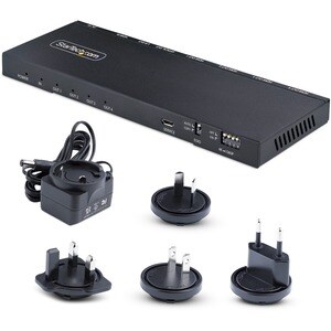 StarTech.com Signal Splitter - Metal - 3840 × 2160 - 1 x HDMI In - 4 x HDMI Out - USB