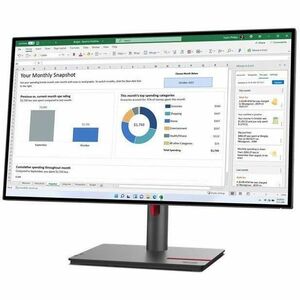 Monitor LED Lenovo ThinkVision P27h-30 27" (68.6cm) Class WQHD - 16:9 - Negro oscuro - 27" (68.6cm) Viewable - Tecnología 
