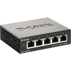 D-Link DGS-1100 5 Ports Manageable Ethernet Switch - 2 Layer Supported - 3.42 W Power Consumption - Twisted Pair