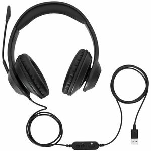 Targus AEH102GL Kabel Kopfbügel, Über das Ohr, Auf den Ohren Stereo Headset - Schwarz - Binaural - Ohrumschließend - 182,9