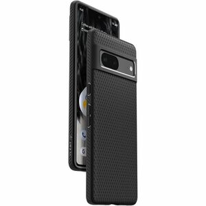 Spigen Liquid Air Case for Google Pixel 7 Smartphone - Geometric Design - Matte Black - 1 - Drop Resistant, Slip Resistant