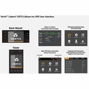 VERTIV LIEBERT GXT5 1PH UPS 1.5KVA LI-ION INPUT PLUG IEC C14