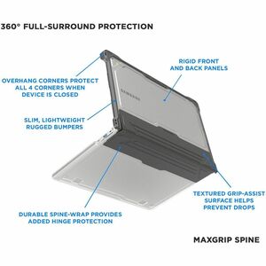 MAXCases Extreme Shell-L Rugged New Case for Samsung Chromebook, Notebook - Textured Grip - Black - Impact Resistant, Scra