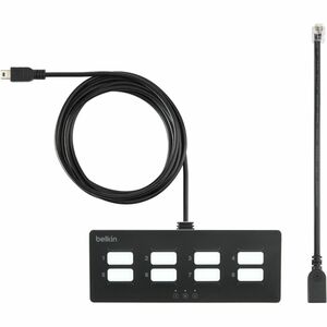 Belkin Universal 2nd Gen and Modular SKVM/SKM Remote Control 8-Port - For KVM Switch, Secure KVM - 8" Cable Battery - Blac