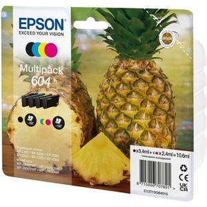 Epson 604 Original Standard Yield Inkjet Ink Cartridge - Multi-pack - Magenta Pack - 150 Black, 130 Tri-color