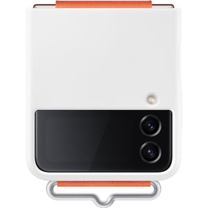 SAMSUNG SILICONE COVER WITH STRAP FLIP4 WHITE