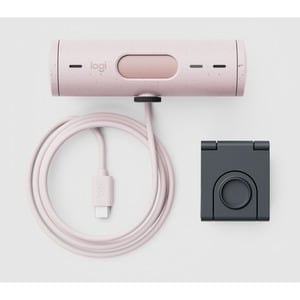 Logitech Brio 500 Full HD webcam, auto framing, noise-reducing mics, privacy shutter, streaming & video calling, Rose - 19