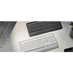Logitech Signature K650 Tastatur - Kabellos Konnektivität - Niederländisch - QWERTZ Layout - Graphit - Bluetooth/RF - 5,1 