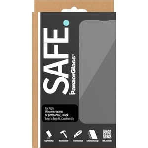 PanzerGlass SAFE. by ® Screen Protector iPhone 8 | 7 | 6 | 6s | SE (2020/2022) | Edge-to-Edge. Brand compatibility: Apple,