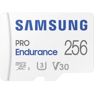 Samsung PRO Endurance 256 GB Class 10/UHS-I (U3) V30 microSDXC - 100 MB/s Read - 40 MB/s Write - 5 Year Warranty