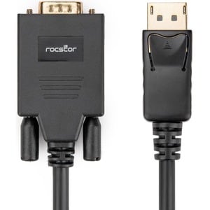 Rocstor DisplayPort/VGA Video Cable - 3 ft DisplayPort/VGA Video Cable for Video Device, TV, Projector, Notebook, Desktop 