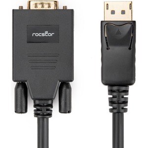 Rocstor DisplayPort/VGA Video Cable - 12 ft DisplayPort/VGA Video Cable for Video Device, TV, Projector, Notebook, Desktop