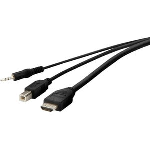 Belkin 3.05 m KVM Cable for KVM Switch, Mouse, Keyboard, Computer, Server - TAA Compliant - First End: 1 x HDMI 2.0 Digita