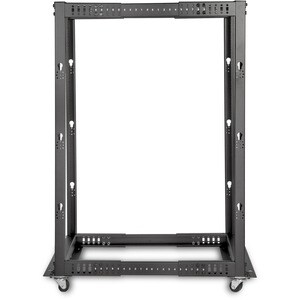 Rocstor SolidRack 25U Adjustable Depth Open Frame 4 Post Rack w/ Casters - Adjustable mounting depth of 23.5in-41in & 25.1