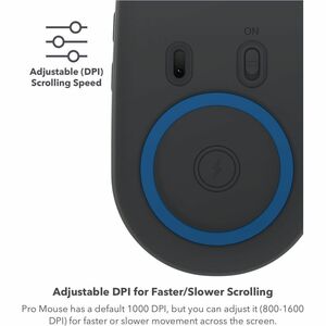 ZAGG Pro Mouse - Bluetooth, Universal - Grey - Bluetooth Mouse that can pair to multiple devices at once, Charge by either