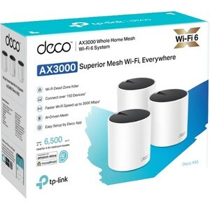 TP-Link Deco X55 Wi-Fi 6 IEEE 802.11ax Ethernet Drahtlos Router - Dualband - 2,40 GHz ISM-Band - 5 GHz UNII-Band - 2 x Ant