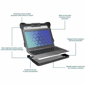Extreme Shell-F Slide Case for Dell 3100/3110/5190 Chromebook Clamshell 11.6" (Gray/Clear) - For Dell Chromebook - Gray, C