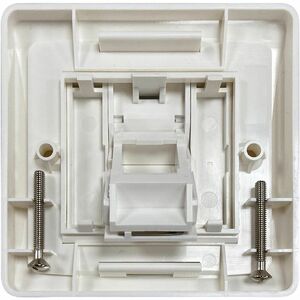 Eaton Tripp Lite Series 1-Port UK-Style Wall Plate, Unloaded Shuttered Angled Module, White, TAA - 1 x Total Number of Soc