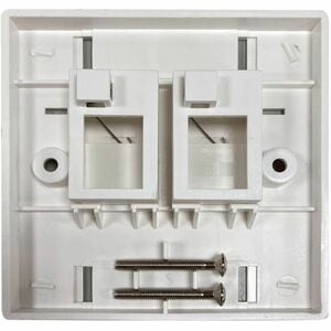 Eaton Tripp Lite Series 2-Port UK-Style Keystone Wall Plate, Unloaded Shuttered Module, Icon Tabs, White, TAA - 2 x Total 