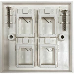Eaton Tripp Lite Series 4-Port UK-Style Keystone Wall Plate, Unloaded Shuttered Module, White, TAA - 4 x Total Number of S