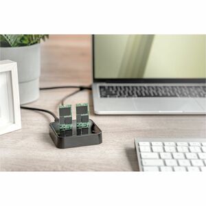 Digitus Drive Dock M.2 - USB 3.2 (Gen 2) Type C Host Interface - Black - Hot Swappable Bays - 2 x SSD Supported - 8 TB Tot