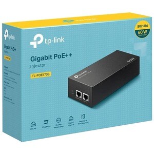 TP-Link PoE Injector - 1 x 10/100/1000Base-T Input Port(s) - 1 x 10/100/1000Base-T Output Port(s) - 60 W - Wall Mountable 