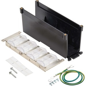 Eaton Tripp Lite Series 8-Port Metal DIN-Rail Mounting Keystone Patch Panel with Grounding, Black/Silver, TAA - Rugged Mou