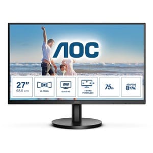 Monitor LCD AOC Q27B3MA 68,6 cm (27") WQHD WLED - 16:9 - Negro mate - 685,80 mm Class - Vertical Alignment (VA) - 2560 x 1