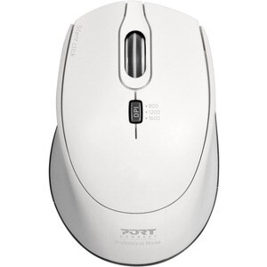 Port Silent Mouse - Radio Frequency - USB - Optical - 3 Button(s) - White - 1 - Wireless - 2.40 GHz - 1600 dpi - Scroll Wh