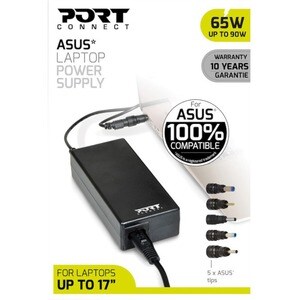 Port Connect 90 W AC Adapter - 1 Pack - Universal Adapter - For Notebook - 120 V AC, 230 V AC Input - 19.5 V DC Output - 3