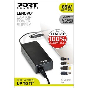 Port Connect 90 W AC Adapter - 1 Pack - Universal Adapter - For Notebook - 120 V AC, 230 V AC Input - 19.5 V DC Output - 3