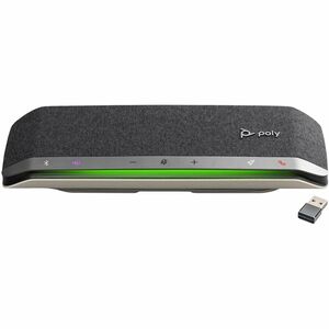 Poly Sync 40 Wired/Wireless Bluetooth Speakerphone - Silver - 3 Microphone(s) - 50 mm Speaker(s)