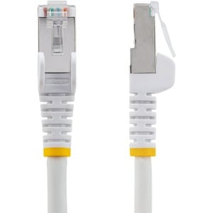 StarTech.com 1m CAT6a Ethernet Cable, White Low Smoke Zero Halogen (LSZH) 10 GbE 100W PoE S/FTP Snagless RJ-45 Network Pat