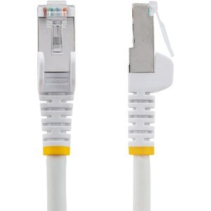 StarTech.com 7m CAT6a Ethernet Cable, White Low Smoke Zero Halogen (LSZH) 10 GbE 100W PoE S/FTP Snagless RJ-45 Network Pat
