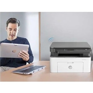 HP 136w Wireless Laser Multifunction Printer - Monochrome - Copier/Printer/Scanner - 20 ppm Mono Print - 1200 x 1200 dpi P