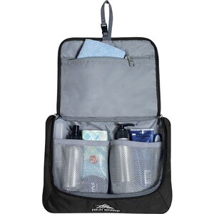 High Sierra Pack-N-Go Carrying Case (Duffel) Toiletries - Black - Polyester Body - Backpack Strap, Shoulder Strap, Hand St