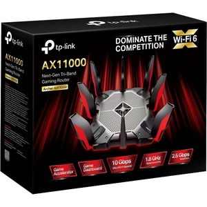 TP-Link Archer AX11000 Wi-Fi 6 IEEE 802.11ax Ethernet Wireless Router - 2.40 GHz ISM Band - 5 GHz UNII Band - 1.34 GB/s Wi