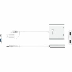 j5create JCA365-N A/V Adapter - 1 - 1 x USB 3.1 Type C - Male, 1 x USB Type C - Female, 1 x USB Type A - Male - 2 x HDMI 2