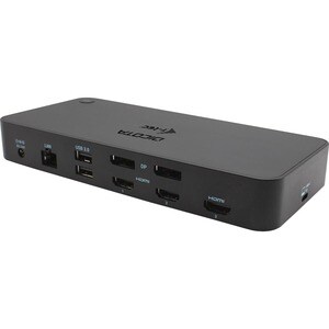 Dicota USB-Typ C Docking Station für Monitor, Notebook, Tablet - 100 W - Schwarz - Tragbar - 3 Unterstützte Displays - 4K,