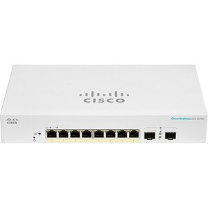 Cisco Switch CBS220 Administrable Smart Capa 2, 8 puertos Gigabit Ethernet, PoE+ con 65W totales, 2 Puertos SFP (2x1G), el