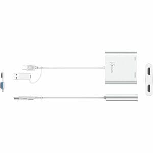 j5create JCA365-N A/V Adapter - 1 - 1 x USB 3.1 Type C - Male, 1 x USB Type C - Female, 1 x USB Type A - Male - 2 x HDMI 2