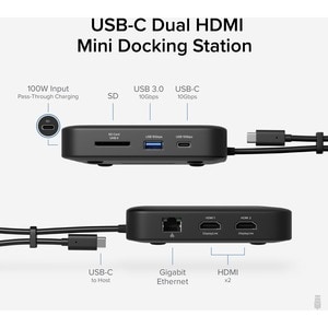 Plugable USB 3.0 or USB C to HDMI Adapter Extends to 4x Monitors, Compatible with Windows and Mac - Multi Monitor Adapter 