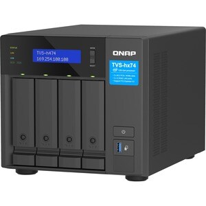 QNAP TVS-h474-PT-8G 4 x Total de compartimentos Sistema de armazenamento SAN/NAS - 5 GB Flash Memory Capacity - Intel Pent