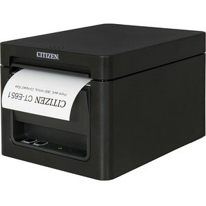 Citizen CT-E651 Desktop Direct Thermal Printer - Monochrome - Receipt Print - USB - USB Host - EU - With Cutter - Black - 