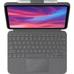 Logitech Combo Touch Keyboard/Cover Case Apple iPad (10th Generation) Tablet - Oxford Gray - Scrape Resistant, Bump Resist