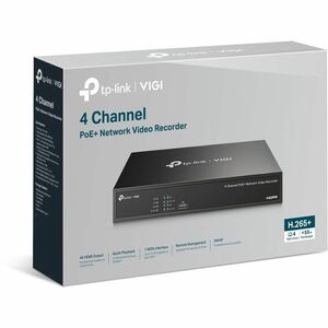 TP-Link VIGI 4 Kanäle Kabel Videoüberwachungsstation 10 TB HDD - Netzwerk-Videorekorder - HDMI - 4K Aufnahme